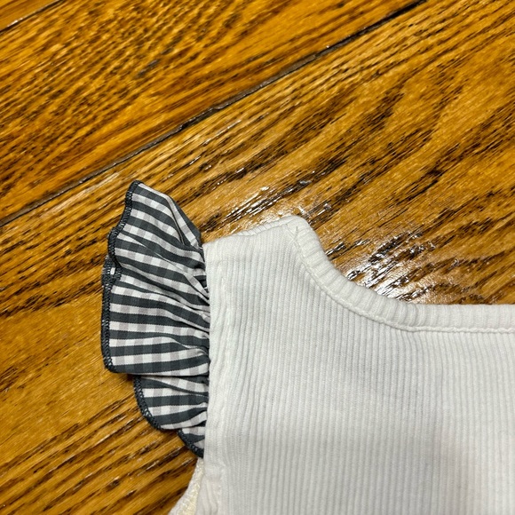 Matilda Jane infant tank top w/black gingham ruffles. Excellent condition. - Picture 5 of 6